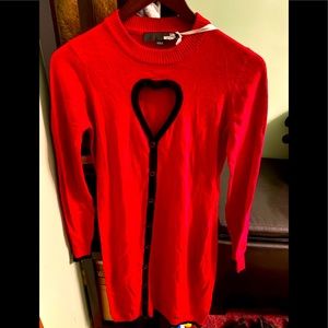 Red Moschino long sleeved dress